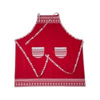 Martha Stewart Collection Fair Isle Apron, Red, 32″ x 31″