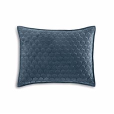 Martha Stewart Collection Feather Velvet Opal Quilted Standard Sham, Navy, 20″ x 28″