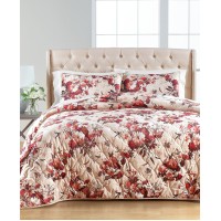 Martha Stewart Collection Gilded Floral Velvet Quilted King Sham