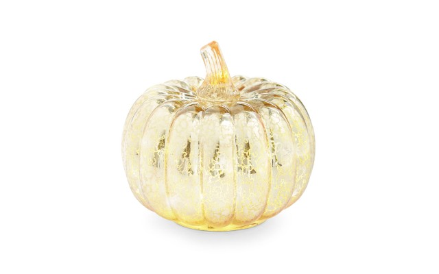  Harvest Large Pumpkin Figurine, Gold, 5″ x 5″