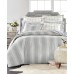  Modern Stripe Flannel Standard Sham, Gray, 20 x 26