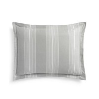 Martha Stewart Collection Modern Stripe Flannel Standard Sham, Gray, 20 x 26