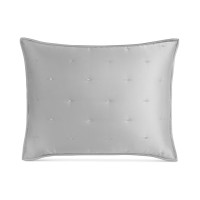 Martha Stewart Collection Silky Satin Standard Sham, Gray, 20″ x 26″