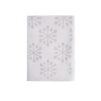 Martha Stewart Collection Tonal Snowflake Bath Towel, Gray, 30″ x 56″
