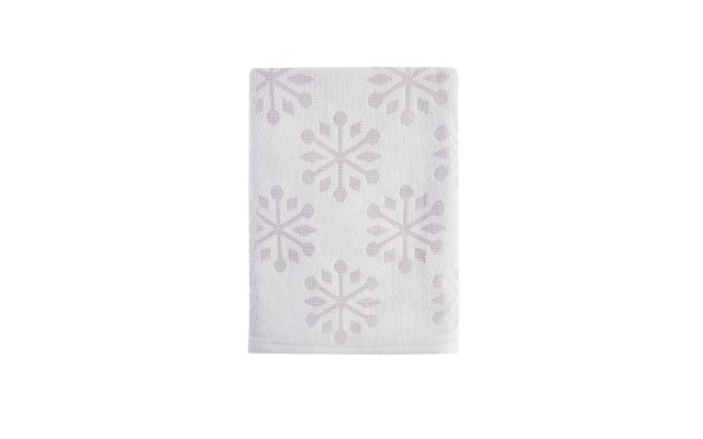  Tonal Snowflake Bath Towel, Gray, 30″ x 56″