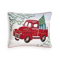 Martha Stewart Collection Tree Truck Decorative Pillow, 16″ x 20″, Red