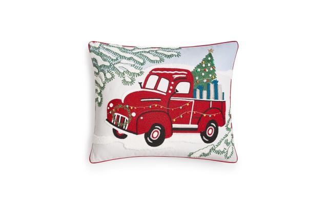  Tree Truck Decorative Pillow, 16″ x 20″, Red
