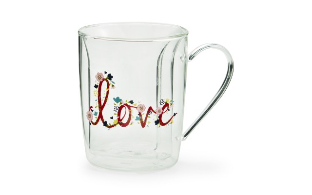  Valentine’s Day Glass Double Wall Heart Mug