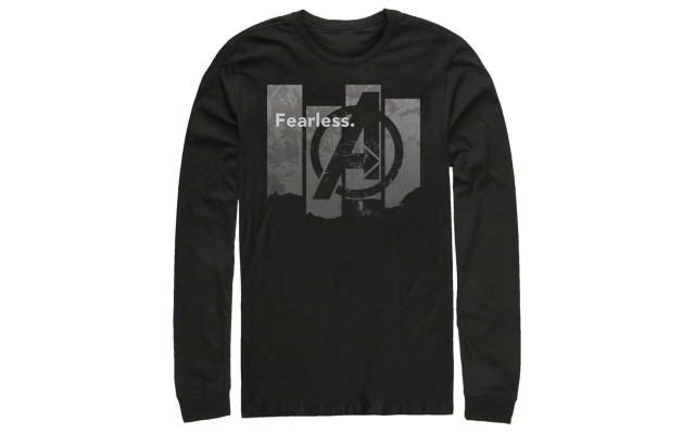 Mens Avengers Endgame Fearless Panel, Long Sleeve T-shirt, Medium