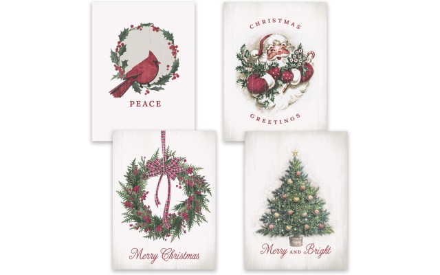  16-Count Boxed Assorted Christmas Cards, 4 each of 4 Different Designs, 6.25 x 4.62, Christmas Past