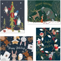 Masterpiece Studios 16-Count Boxed Assorted Holiday Cards, 4 each of 4 Different Designs, Delightful Set, 6.25″ x 4.62″