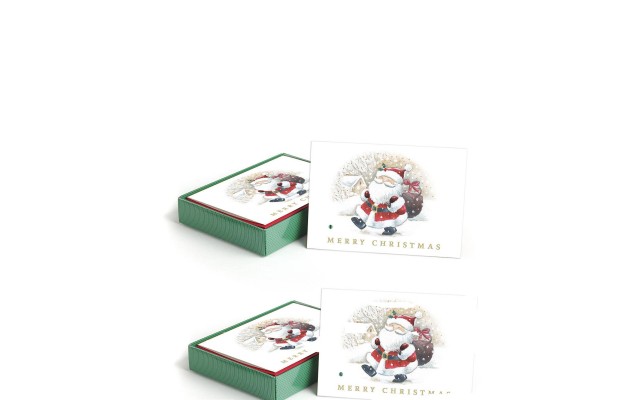  Happy Santa Holiday Boxed Cards, 2 Pack