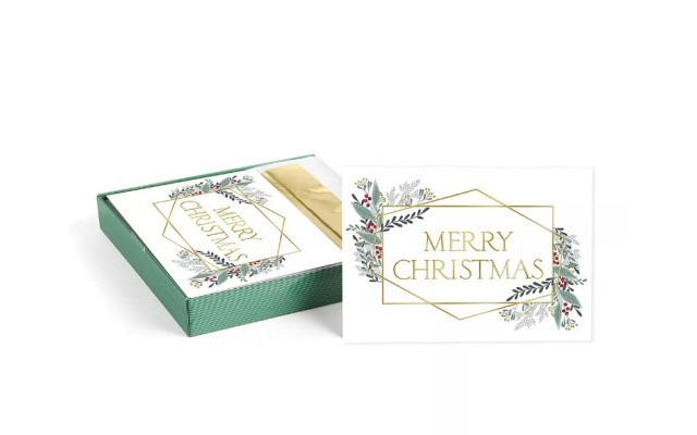  Modern Christmas Holiday Set of 16 Boxed Cards
