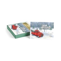 Masterpiece Studios Vintage-Like Truck Scene Holiday Set of 18 Boxed Cards, Multicolor