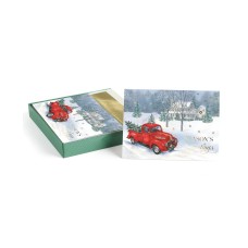 Masterpiece Studios Vintage-Like Truck Scene Holiday Set of 18 Boxed Cards, Multicolor