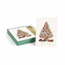 Masterpiece Studios Warmest Wishes 18-Count Boxed Holiday Cards With Foil-Lined Envelopes, Holiday Driftwood, 5.6″ x 7.8″, Red
