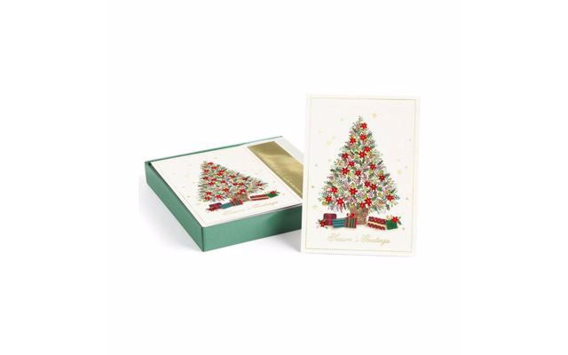 Warmest Wishes 18-Count Boxed Holiday Cards With Foil-Lined Envelopes, Holiday Driftwood, 5.6″ x 7.8″, Red