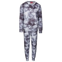Matching Toddler, Little & Big Kids 2-Pc. Tie-Dyed Family Pajama Set, Gray, 4-5