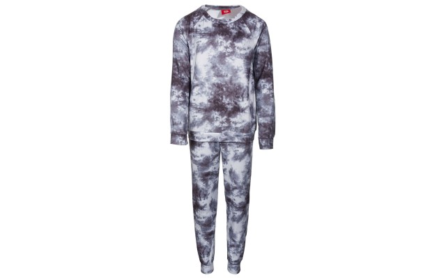 Matching Toddler, Little & Big Kids 2-Pc. Tie-Dyed Family Pajama Set, Gray, 4-5