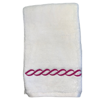 Matouk Milagro Classic Chain Basic Hand Towel, Magenta, 20×32