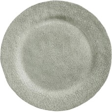 Merritt International Stamped Crackle Round Dinner Plate, Grey, 11.5”