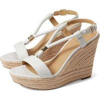 Michael Kors Annie Wedge Optic Sandal, White, 10 M