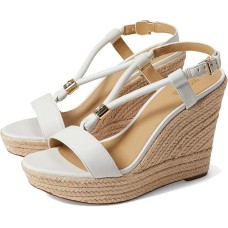 Michael Kors Annie Wedge Optic Sandal, White, 10 M