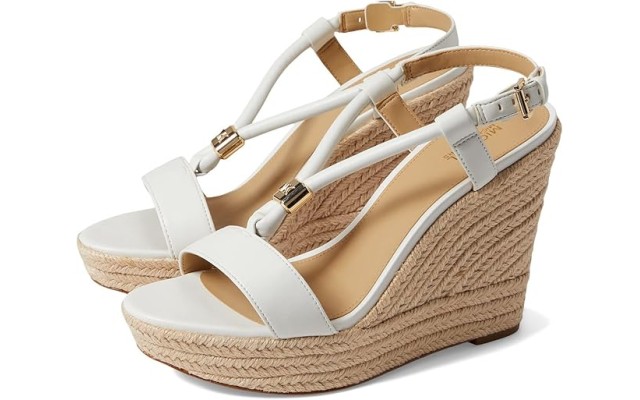  Annie Wedge Optic Sandal, White, 9.5 M
