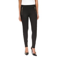 Michael Kors Faux Leather Detail Leggings, Black, Medium