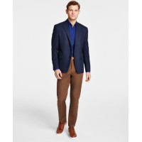 Michael Kors Men’s Classic Fit Check Sport Coat, Blue, 38S