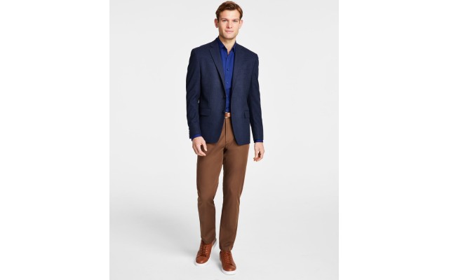  Men’s Classic Fit Check Sport Coat, Blue, 38S