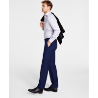 Michael Kors Men’s Classic Fit Flat Front Creased Pants, Navy, 42×30