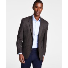 Michael Kors Men’s Classic-Fit Stretch Check Sport Coat, Brown, 38S