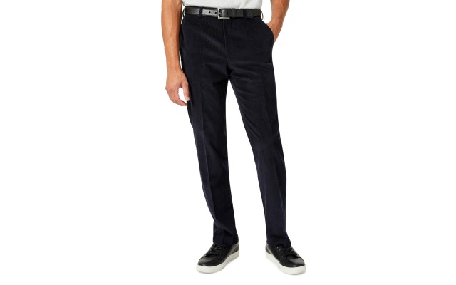  Men’s Modern-Fit Corduroy Pants, Navy, 32×32