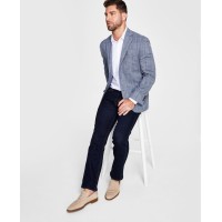 Michael Kors Men’s Modern-Fit Plaid Sport Coat, Grey, 44S