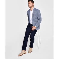 Michael Kors Men’s Modern-Fit Plaid Sport Coat, Grey, 44S