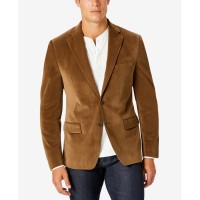 Michael Kors Men’s Modern-Fit Velvet Blazer, Mustard, 36S