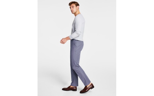  Men’s Pattern Classic Fit Pants, Ash Blue, 38×32