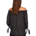  Off-the-shoulder Printed Top Crew Black XXSmall