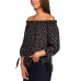  Off-the-shoulder Printed Top Crew Black XXSmall