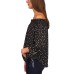  Off-the-shoulder Printed Top Crew Black XXSmall
