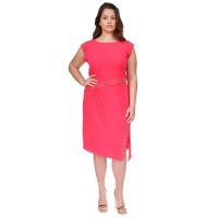 Michael Kors Plus Size Astor Studded Side-Slit MIDI Dress – Deep Pink, 3X