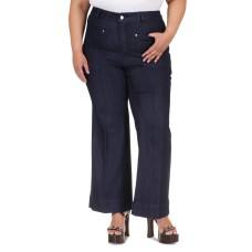 Michael Kors Plus Size High-Rise Flare-Leg Jeans, Indigo Rinse, 22W