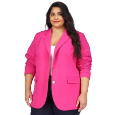 Michael Kors Plus Size Notch Collar Two-Button Blazer – Deep Fuchsia, 18W