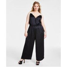 Michael Kors Plus Size Rhinestone-Strap Jumpsuit – Black, 1X