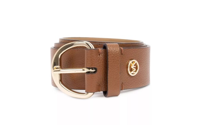 Michael Kors Women’s 38 Mm Pebble Leather Belt – Luggage, Small