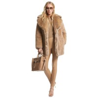 Michael Kors Women’s Open-Front Coyote Faux-Fur Coat, Natural, XX-Small
