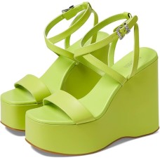 Michael Kors Women’s Paola Platform Dress Sandals Women’s Shoes, Bright Limeade, 9M