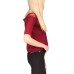  Womens Petite Lace-Trim Off-The-Shoulder Top, Burgundy, PS