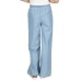  Womens Petites Tencel Pleated Wide Leg Pants, Blue, PM